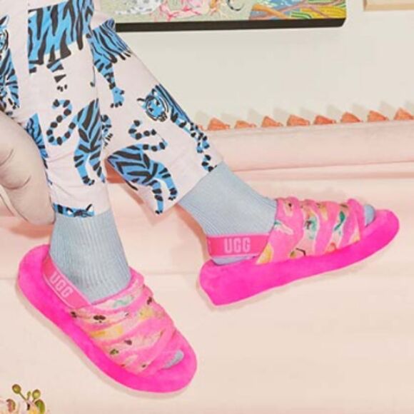 NWOT UGG "Tiger Flower" Slingback Slides Shoes Slippers Sandals 6 - Picture 1 of 8